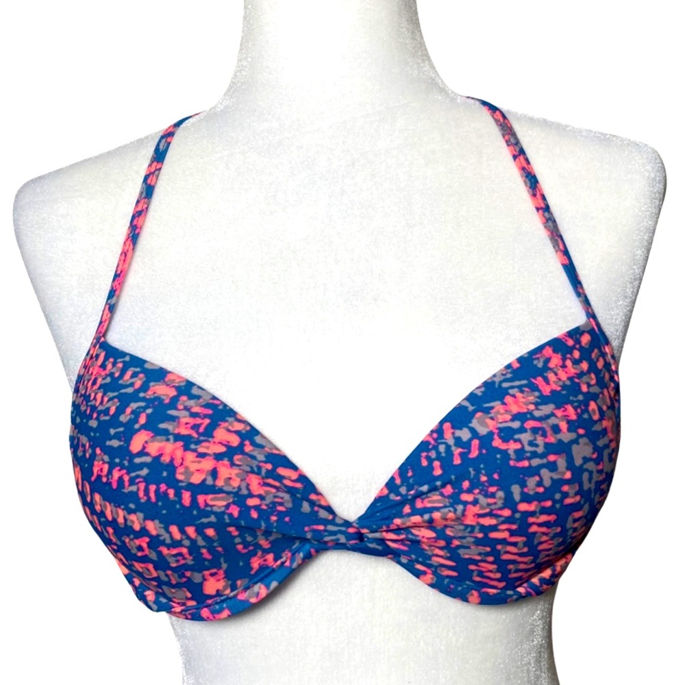 Xhilaration Neon Padded Bikini Top Pink and Blue size Medium